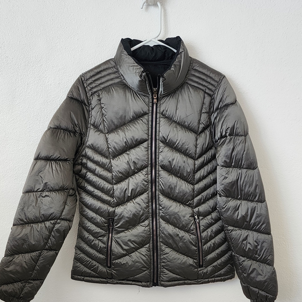 ✨️Snobbish Collection Reversible Quilted Coat XL – Black & Silver Gray ✨